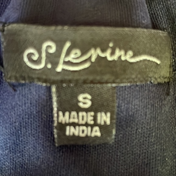 navy blue flower puff sleeve dress - Picture 6 of 6